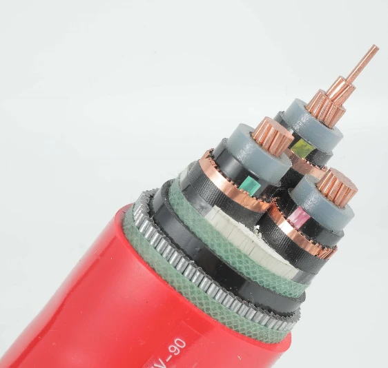 High‑Voltage Copper Power Cable (Shielded, Three‑Core)